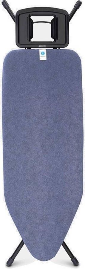 Brabantia Strijkplank C 124x45 cm Denim Blue met solide strijkijzerhouder Black