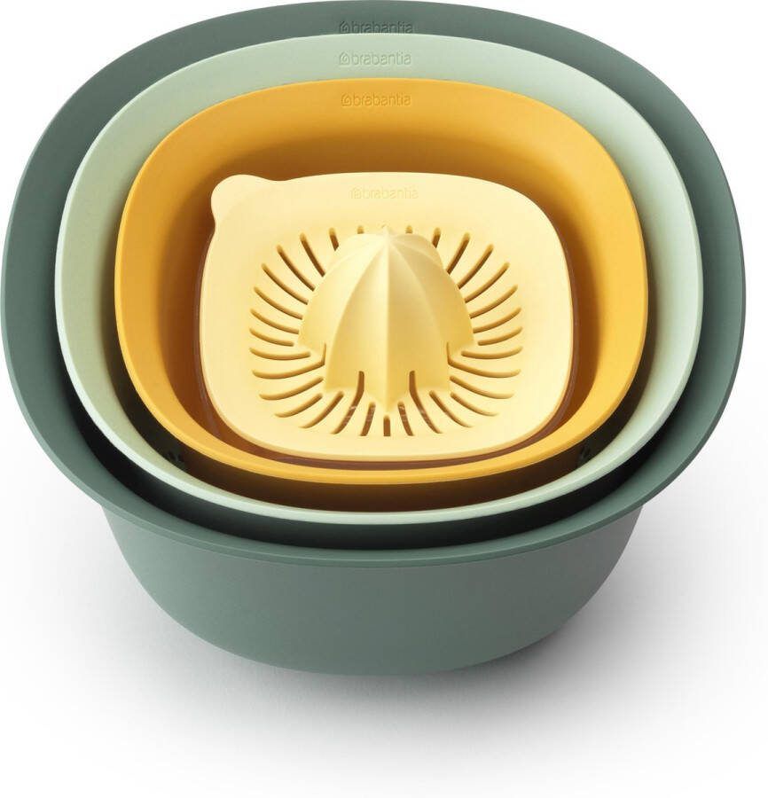 Brabantia Tasty+ Beslagkom Set met Vergiet en Citruspers Mixed Colours
