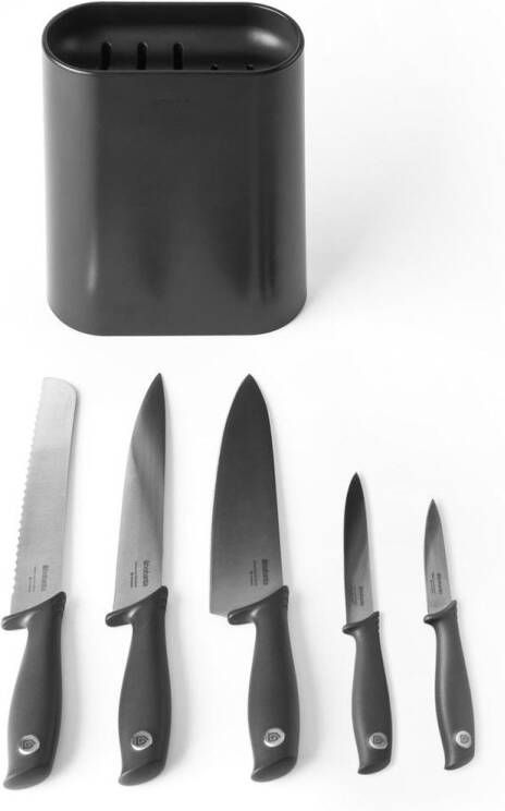 Brabantia Tasty+ Messenset met Messenblok Dark Grey - Foto 2