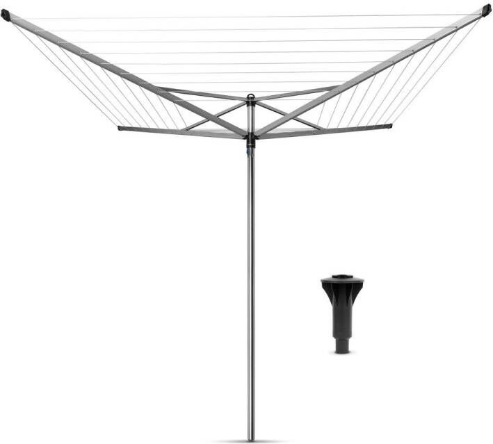 Brabantia topspinner droogmolen met kunststof betonanker 40 meter metallic grey