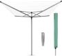 Brabantia Droogmolen 50 Meter Met Metalen Grondanker En Beschermhoes Topspinner Metallic Grey - Thumbnail 1