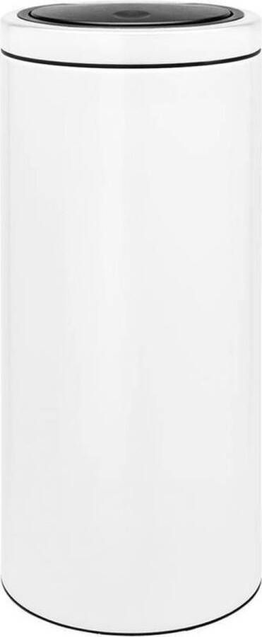 Brabantia Touch Bin Flat Top afvalemmer 30 liter met kunststof binnenemmer White