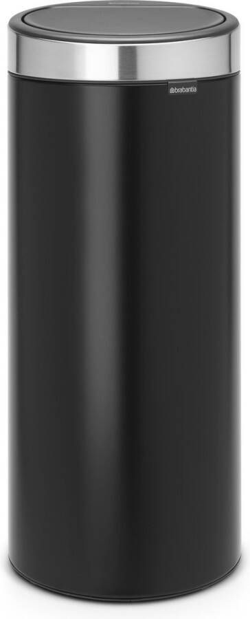 Brabantia Touch Bin afvalemmer 30 liter met kunststof binnenemmer Matt Black Matt Steel Fingerprint Proof