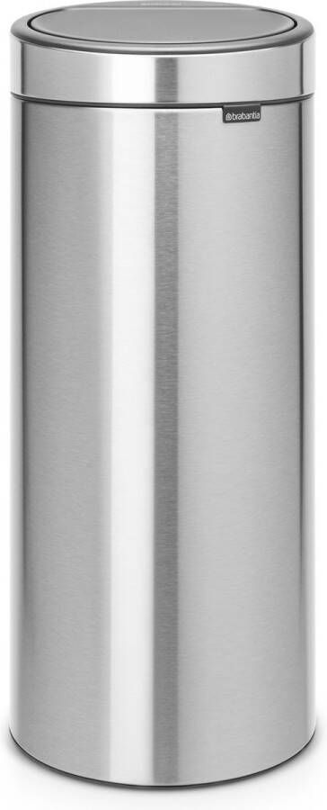 Brabantia Touch Bin afvalemmer 30 liter met kunststof binnenemmer Matt Steel Fingerprint Proof