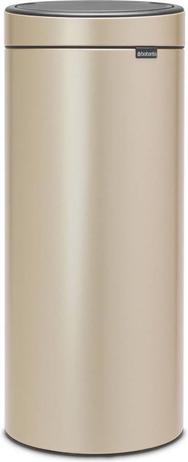 Brabantia Touch Bin afvalemmer 30 liter met kunststof binnenemmer Metallic gold