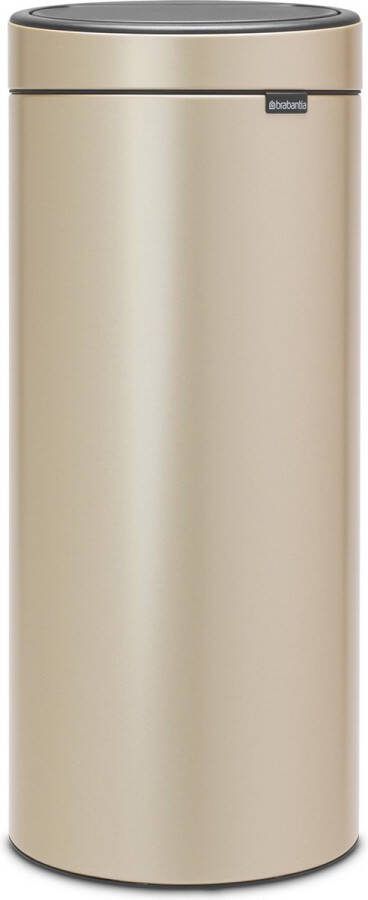 Brabantia Touch Bin afvalemmer 30 liter met kunststof binnenemmer Metallic gold