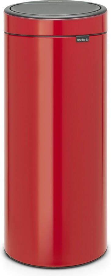 Brabantia Touch Bin afvalemmer 30 liter met kunststof binnenemmer Passion Red