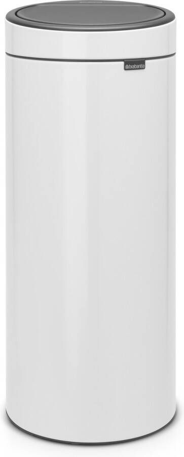 Brabantia Touch Bin afvalemmer 30 liter met kunststof binnenemmer White