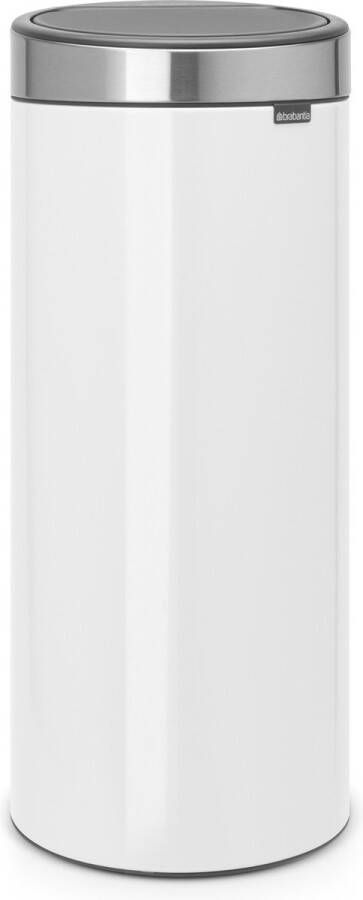 Brabantia Touch Bin Prullenbak 30 liter White Matt Steel Fingerprint Proof deksel