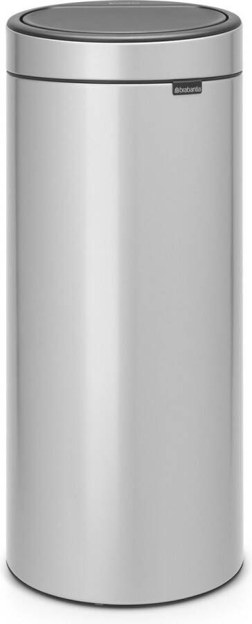 Brabantia Touch Bin afvalemmer 30 liter met kunststof binnenemmer Metallic Grey