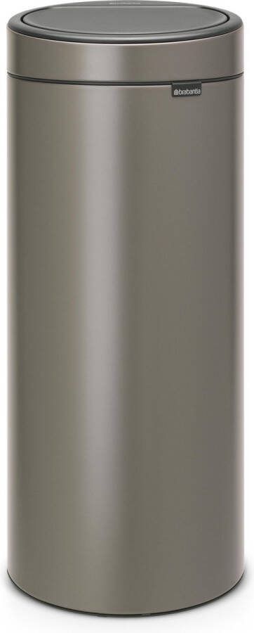 Brabantia Touch Bin afvalemmer 30 liter met kunststof binnenemmer Platinum