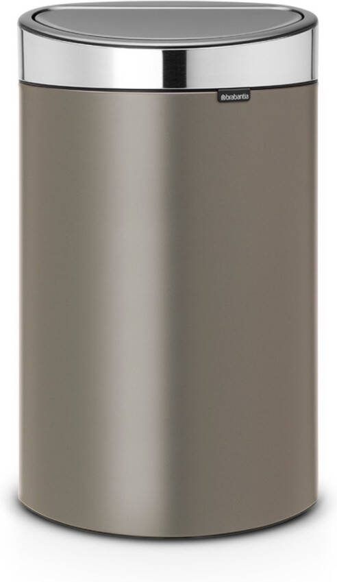Brabantia Touch Bin afvalemmer 40 liter met kunststof binnenemmer Platinum Matt Steel