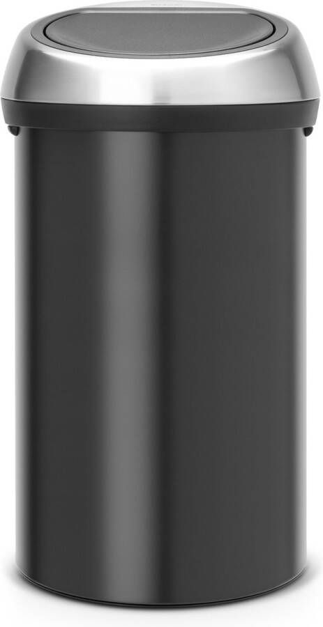 Brabantia Touch Bin Prullenbak 60 liter Matt Black Matt Steel Fingerprint Proof deksel