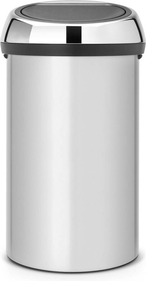 Brabantia Touch Bin afvalemmer 60 liter Metallic Grey Brilliant Steel
