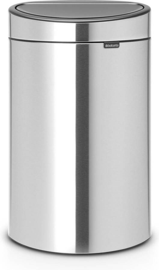 Brabantia Touch Bin afvalemmer 10 + 23 liter met 2 kunststof binnenemmers Matt Steel Fingerprint Proof