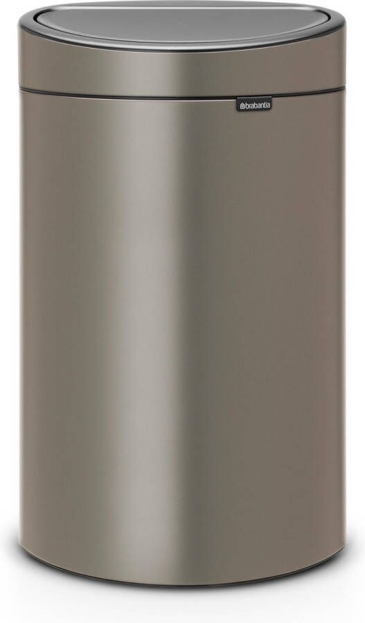 Brabantia Touch Bin afvalemmer 10 + 23 liter met 2 kunststof binnenemmers Platinum