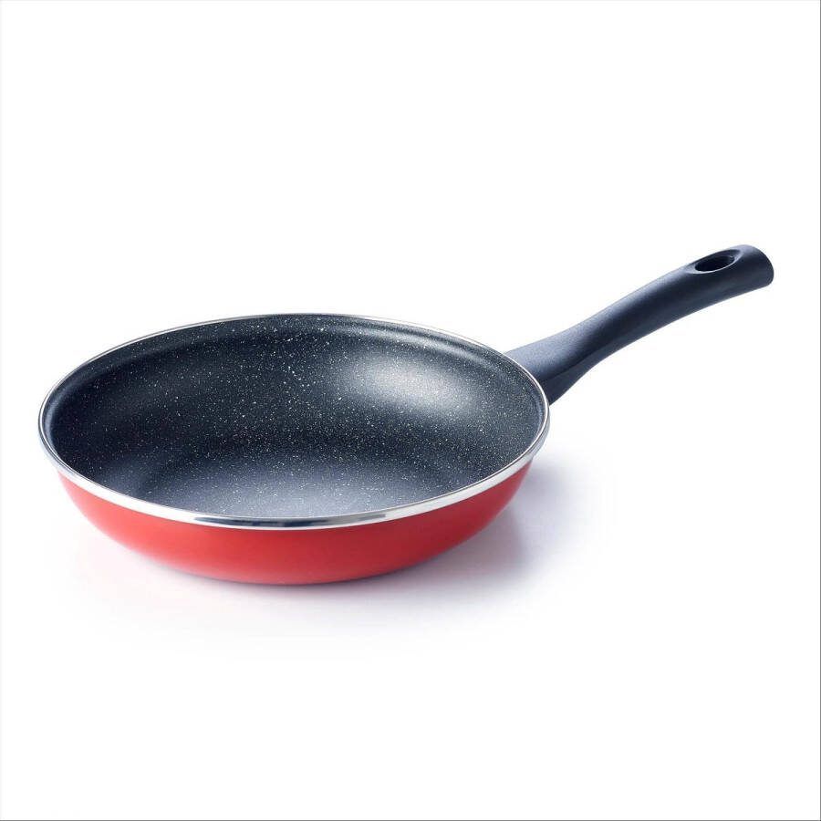 Brabantia TRADITION Koekenpan Ø 30 cm Non Stick -Dubbele anti-aanbaklaag Inductie geschikt Retro style- Red
