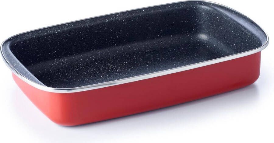 Brabantia TRADITION Ovenschaal -35 cm –Rechthoekig- Braadslede- Dubbele anti-aanbaklaag – Vaatwasbestendig -Retro style- Rood