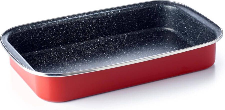 Brabantia TRADITION Ovenschaal -40 cm –Rechthoekig- Braadslede- Dubbele anti-aanbaklaag – Vaatwasbestendig -Retro style- Rood