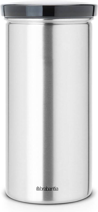 Brabantia Voorraadbus voor 18 Koffie- en Theepads Matt Steel Fingerprint Proof Grijze deksel