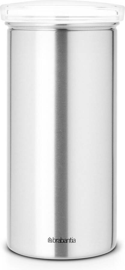 Brabantia Voorraadbus voor 18 Koffie- en Theepads Matt Steel Fingerprint Proof Transparante deksel