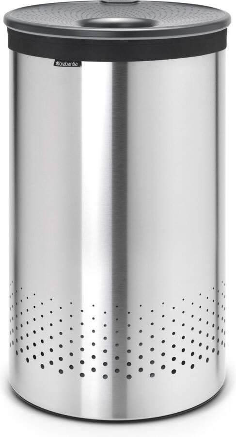 Brabantia Wasbox 60 liter met Dark Grey kunststof deksel Matt Steel