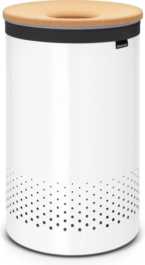 Brabantia Wasmand met Deksel 60 l White Kurken deksel