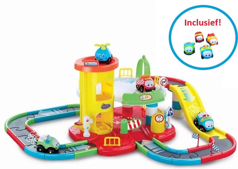 Braet Speelgoed jongens 3 jaar Autobaan speelgoed Autogarage Speelgoed garage -Speelset Incl. 3 auto's & 1 auto op batterijen