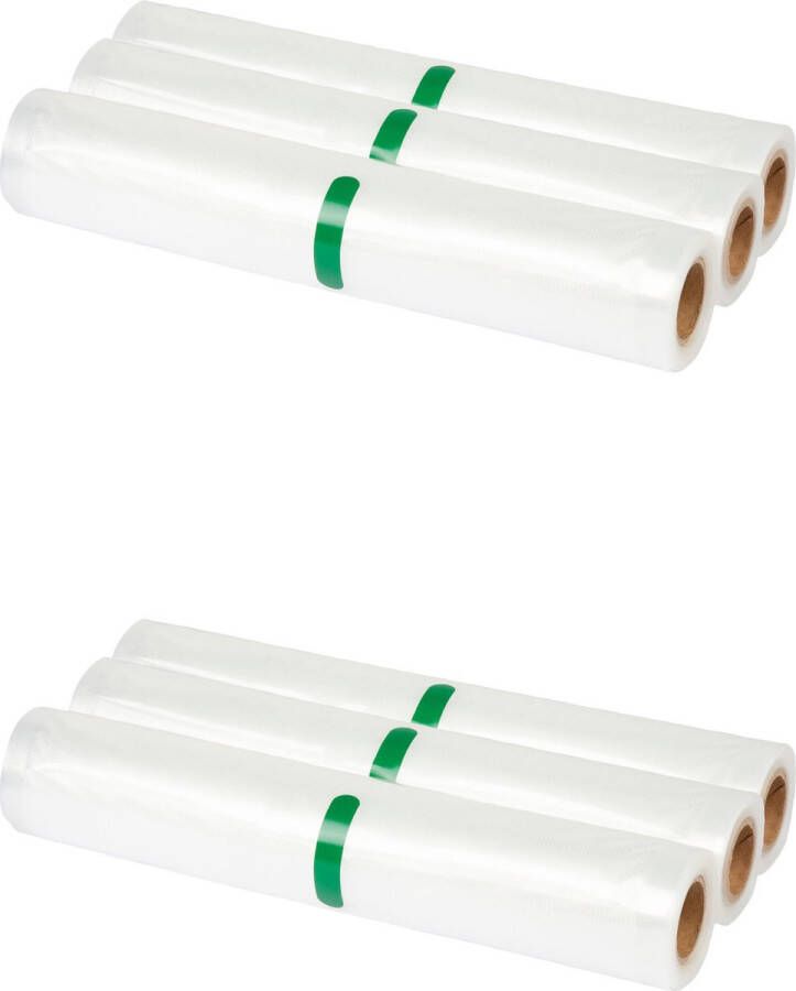 Bramokava Vacuümfolie 20x300cm set 6 stuks BPA Vrij Folierollen voor Vacumeermachine Vacuumrol