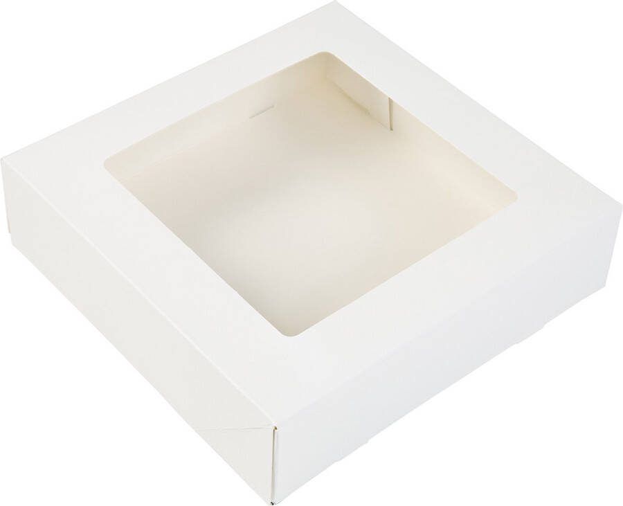 BrandNewCake Taartdoos met venster 19x19x5cm. Wit 50st