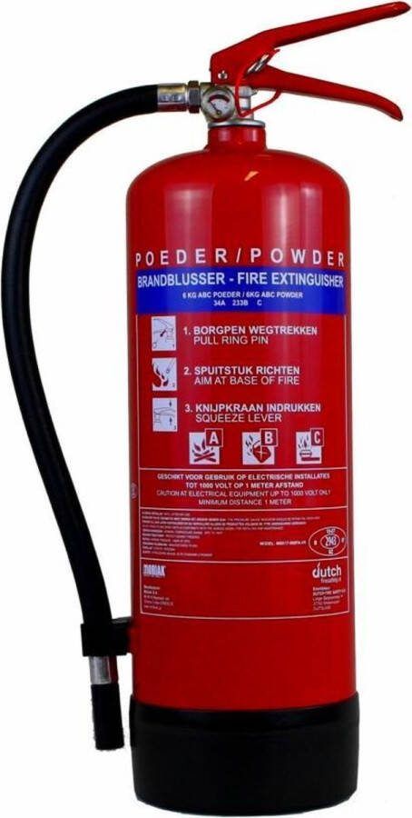 Brandblussershop Mobiak poederblusser 6 kg Nederlands en Engels etiket