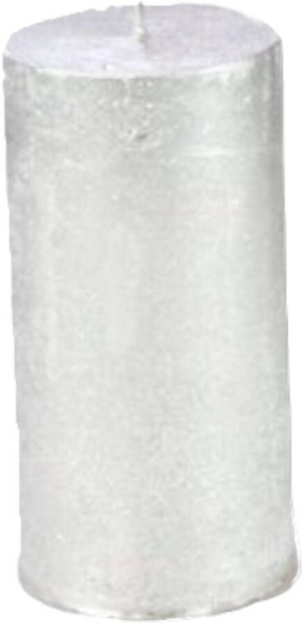 Branded by Kaarsen 'Pillar' (Ø5cm x 10cm) Silver (set van 9)