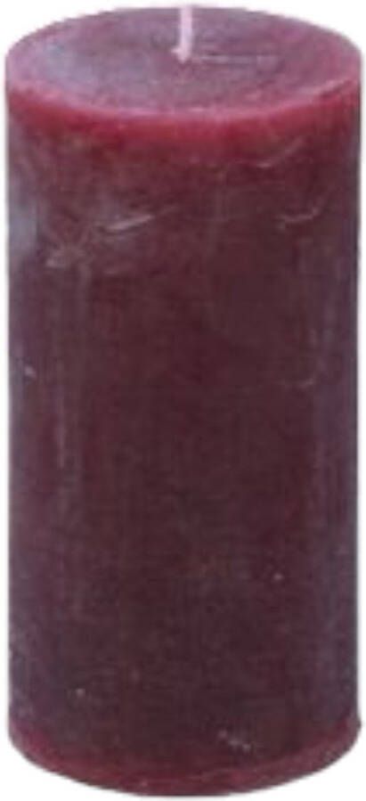 Branded by Kaarsen 'Pillar' (Ø5cm x 10cm) Wine Red (set van 9)