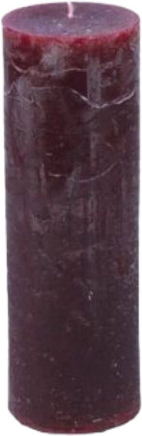 Branded by Kaarsen 'Pillar' (Ø5cm x 15cm) Wine Red (set van 9)