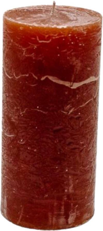 Branded by Kaarsen 'Pillar' (Ø7cm x 15cm) Cognac (set van 6)