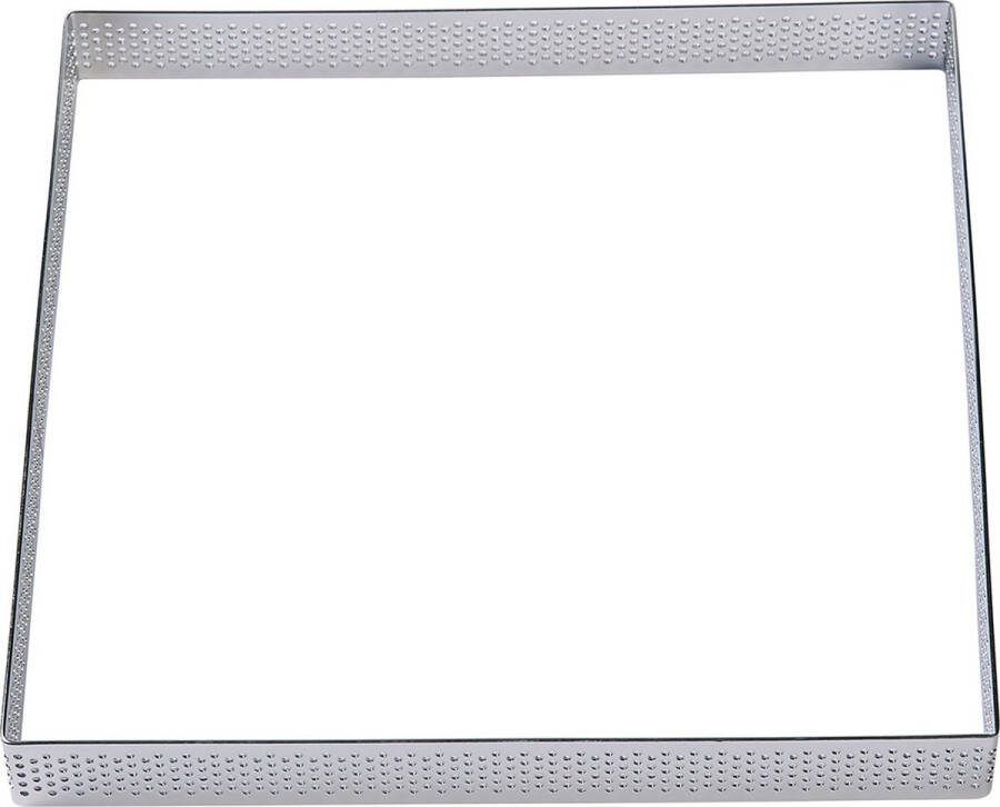 BrandNewCake Taartring RVS Vierkant Geperforeerd 17 5x2cm Kookring Bakring