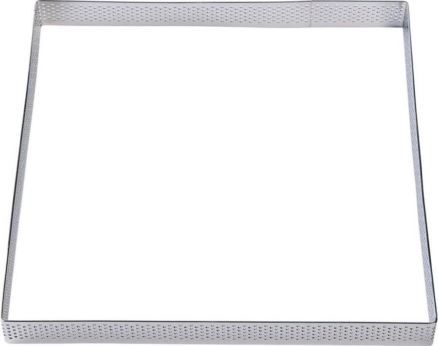 BrandNewCake Taartring RVS Vierkant Geperforeerd 20x2cm Kookring Bakring