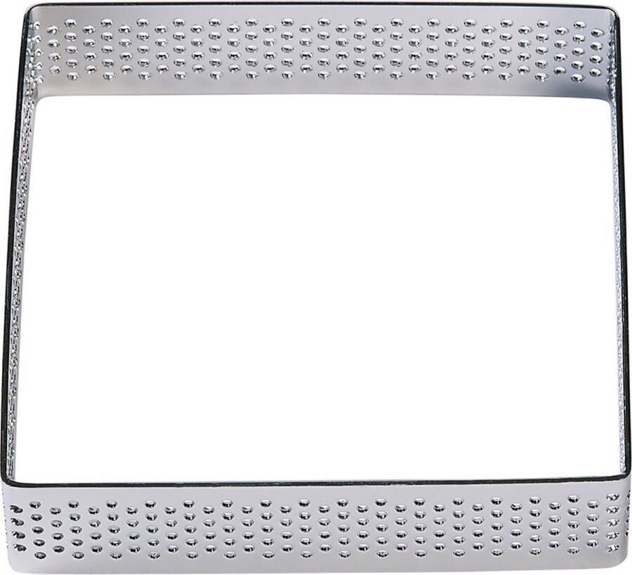 BrandNewCake Taartring RVS Vierkant Geperforeerd 8x2cm Kookring Bakring