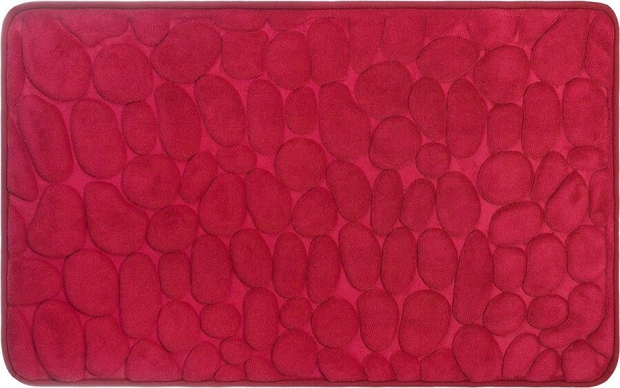 Brandsseller Badmat Ca. 50 x 80 cm Memory Foam Microvezel Rood