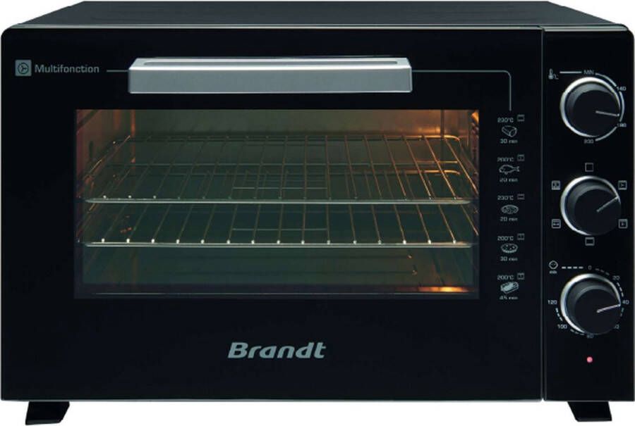 Brandt FC469Mub Mini -four 46 liter 1800W Multifunctionele Instelbare thermostaat 230 ° C 120min timer Aluminium Zwart