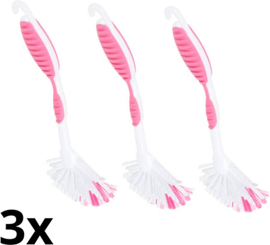 Brash Afwasborstel Afwasborstels Wit Roze 3 Stuks Afwasborstels Set afwasborstels