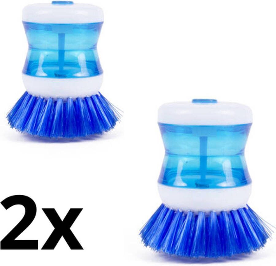 Brash Afwasborstel met zeepdispenser Afwasborstels Blauw 2 Stuks Afwasborstels Set afwasborstels