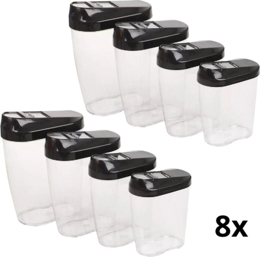 Brash Voorraadpotten 8 stuks Voorraadpotten set BPA Vrij Voorraadbussen Snoep pot Organize potten Keukenpotten Opbergpotten Complete Set 8 stuks