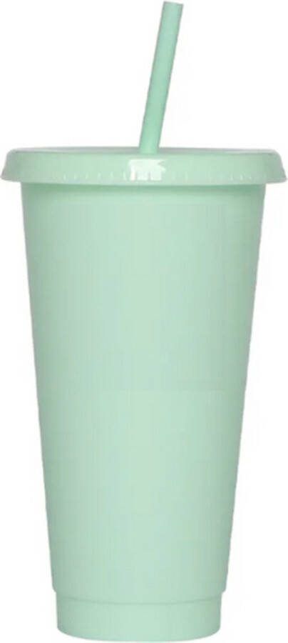 Drinkbeker Drinkfles met Rietje Drinkbeker to go Drinkfles Volwassenen 710 ML Aqua
