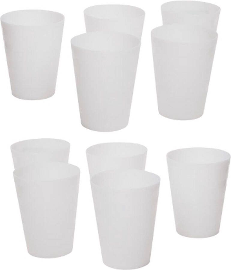 Brash Limonade Beker Drinkbeker kinderen Drinkbekers 10 stuks Drinkbeker peuter Drinkbeker volwassenen Camping Servies Kunstof Beker Wit