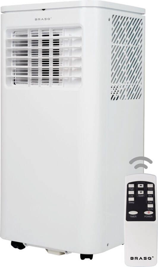 Brasq Mobiele airconditioning met afstandsbediening Wit Airco Ontvochtiger voor Woonkamer kantoor slaapkamer Aircooler tot 16m2 9000 BTU
