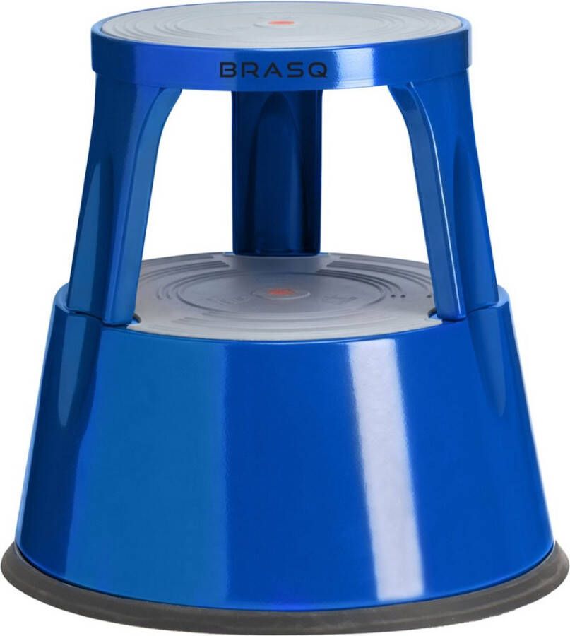 Brasq Opstapkrukje Premium Blauw ST300 draagvermogen 150 kg opstapkruk olifantenvoet kantoorkruk trap roltrap kruk