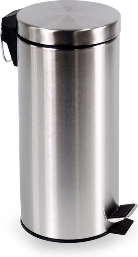 Brasq Pedaalemmer 30 Liter PB130 Prullenbak met Pedaalemmer Afvalbak Vuilnisbak Prullenbakken RVS