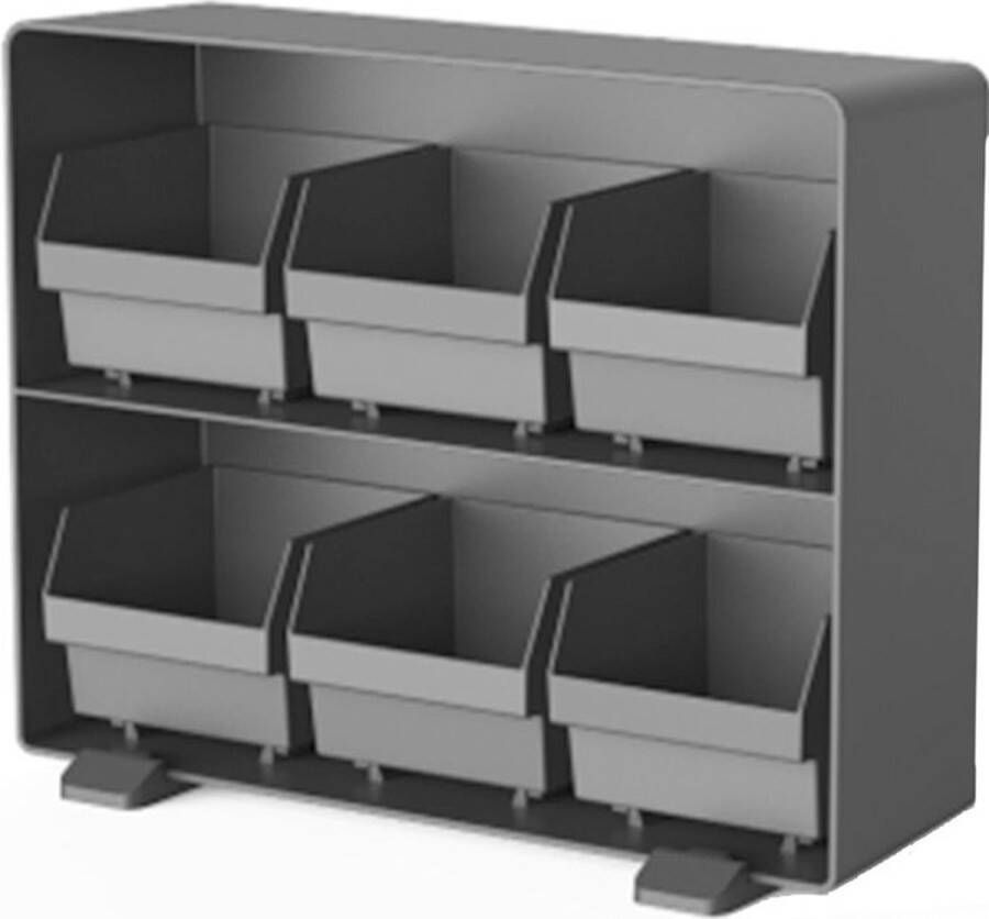 Brasq Thee Organizer Zwart TB100 6 Lades Ruimtebesparend Opbergsysteem keukenorganizer Theedoos Theezakjeshouder