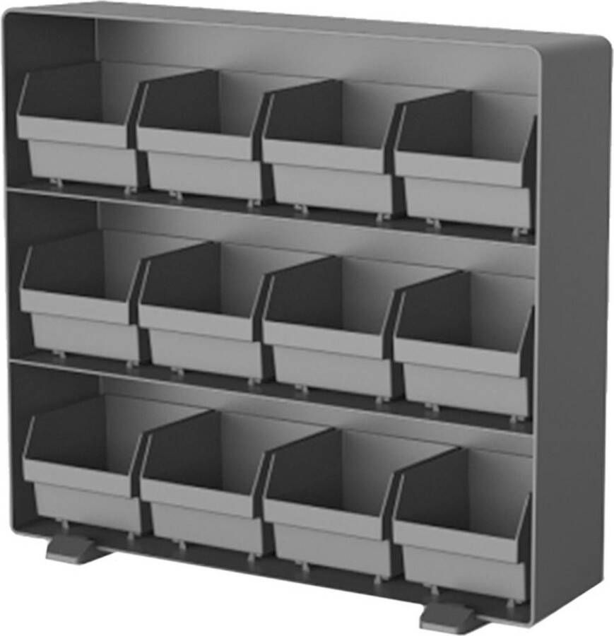 Brasq Thee Organizer Zwart TB200 12 Lades Ruimtebesparend Opbergsysteem keukenorganizer Theedoos Theezakjeshouder